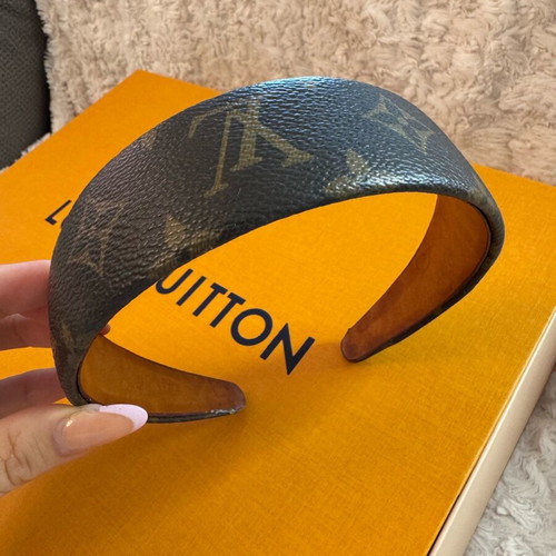 Louis Vuitton Monogram Headband used, beige and brown