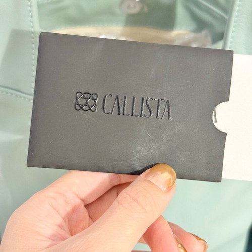 Callista Gaia mint smooth leather bucket tote bag like new