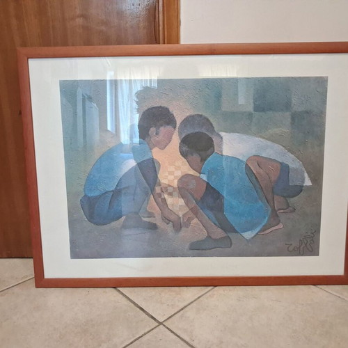Decorative frame like new with printed artwork 73×54