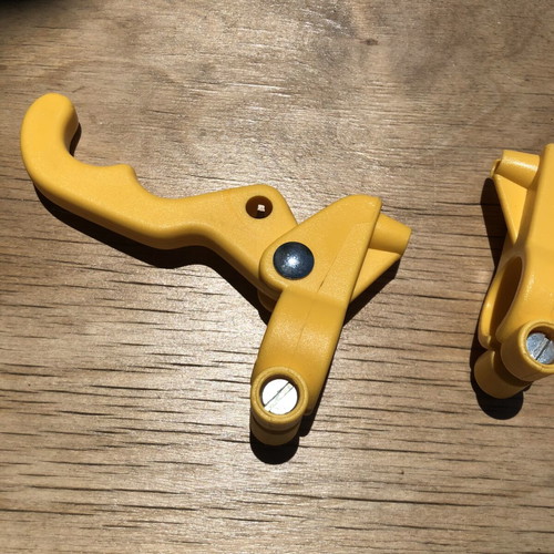 Vintage brake levers for BMX bike yellow color new