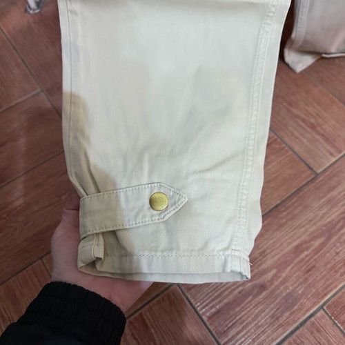 Unique women's fabric pants like new, beige, size XXS
