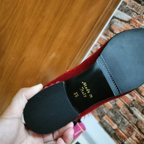 Monnalisa red velvet ballerina flats new, size 35