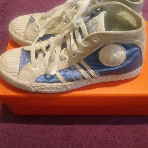 Diesel women's shoes used, size 38, white and blue