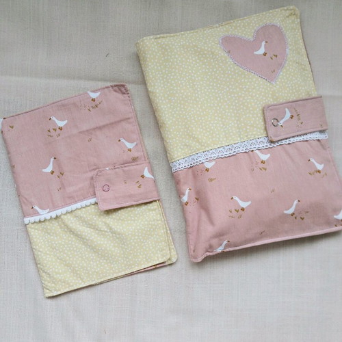 Gift set health book cover and case for wipes and diapers new, cotton fabrics