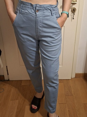Women's Carrot Tapered Cotton Pants new, turquoise