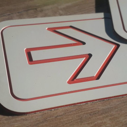 Direction signs used, straight arrow, 10x10 cm