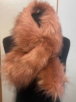 Fur Collar Dark Salmon Like New