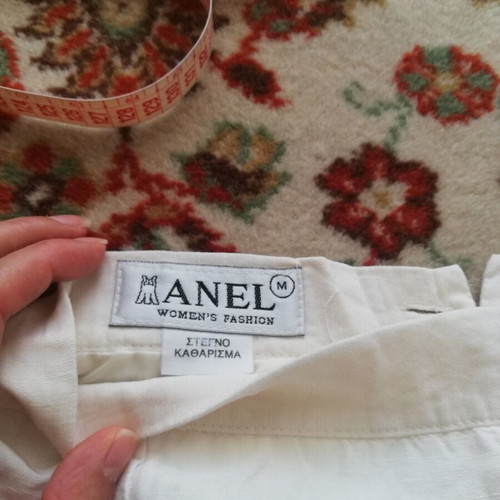 Anel linen mini skirt used, white, size S