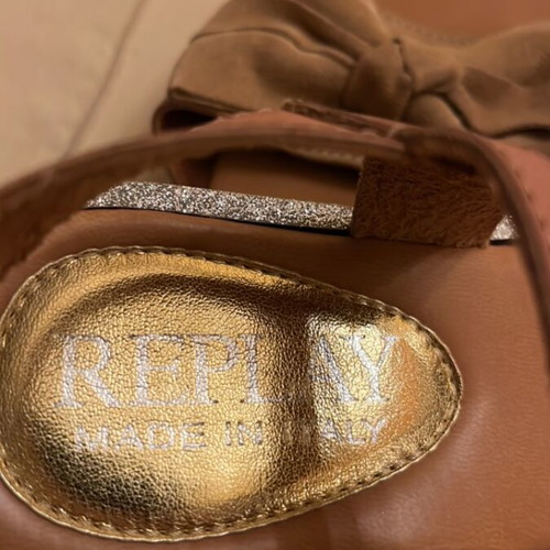Replay leather girls' sandals size 34 used, beige and brown