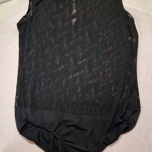 Miss Rosy black bodysuit with transparent designs like new, size M