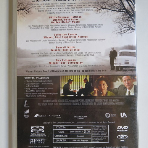 Capote DVD used, drama, crime, historical, biography