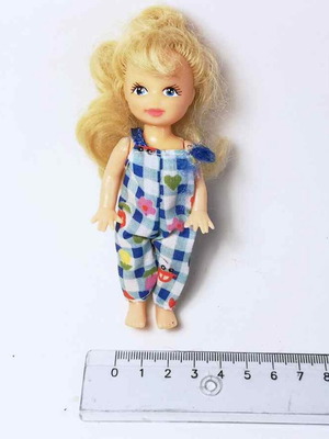 Plastic doll used with torn clothes
