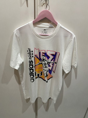 Adidas Messi fun graphic t-shirt, size M, black and white