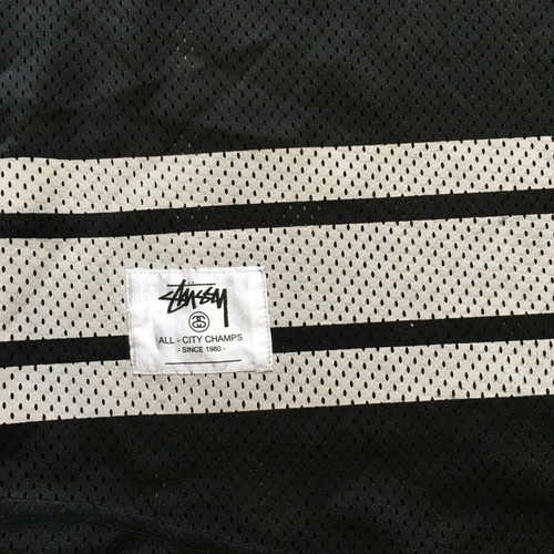 Stussy Mens Black Mesh Jersey All City Champion Large XL like new