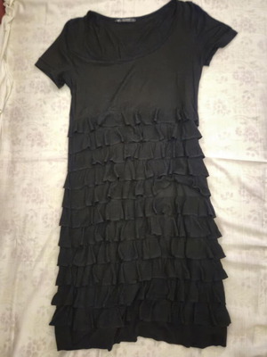 The One short dress with ruffles used, black, size M