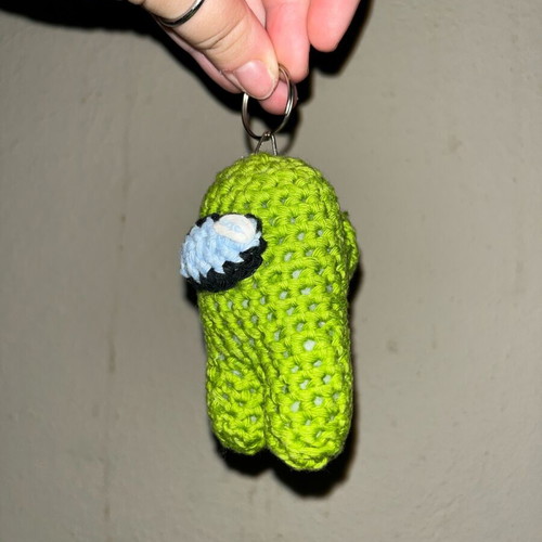 Among Us knitted doll green new
