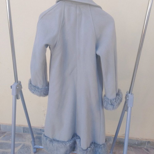 Yell vintage coat used, size S 36, gray turquoise