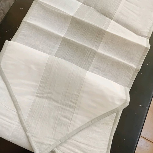 Runner white-silver new polyester with fringes 40x1.40