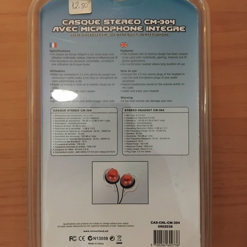 CM-304 wired headphones with microphone