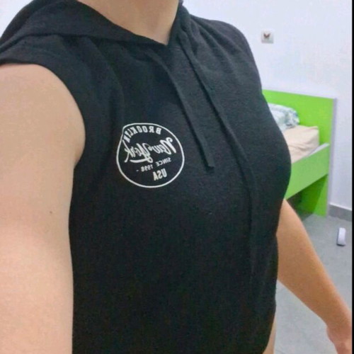 Bershka Crop Sleeveless Hoodie Like New Black