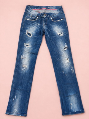 Iso Jeans γυναικείο τζιν σκισμένο stretch W27 EU 36 S σαν καινούργιο