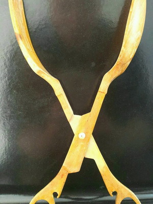 Wooden kitchen decorative spoon and fork used