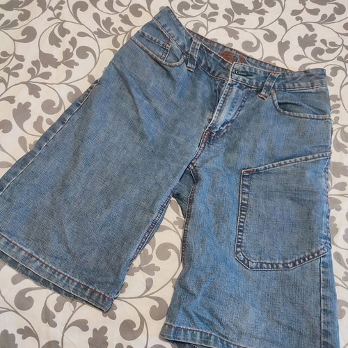 Men's denim bermuda shorts, blue, size S