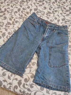 Men's denim bermuda shorts, blue, size S