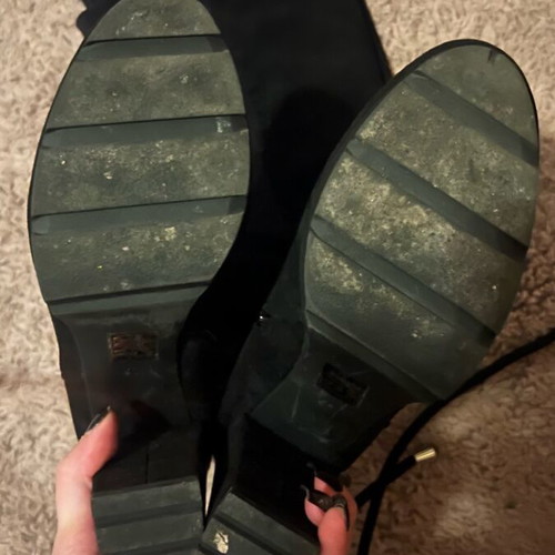 Black boots like new, size 40, knee-high
