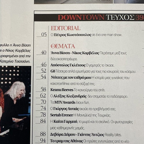 Down Town magazine 2003, like new, Anna Vissi Nikos Karvelas