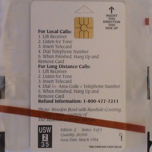 Mortar & Pestle Telecard America 3/5, 30,000 print run, sealed, new