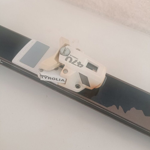 Open Rossignol XP11 V. A. S. Fibrometal ski used with Tyrolia 470 bindings and Kerma countach poles