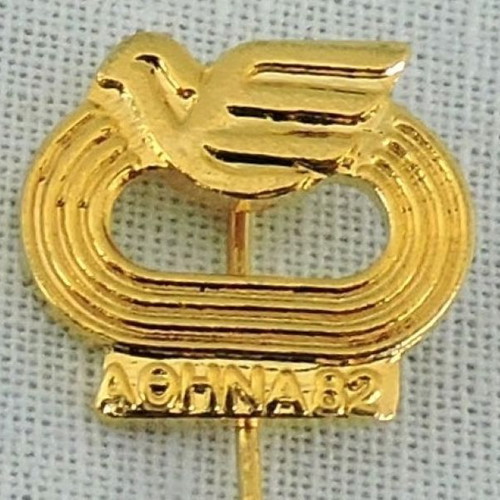 1982 European Athletics OAKA lapel pin like new