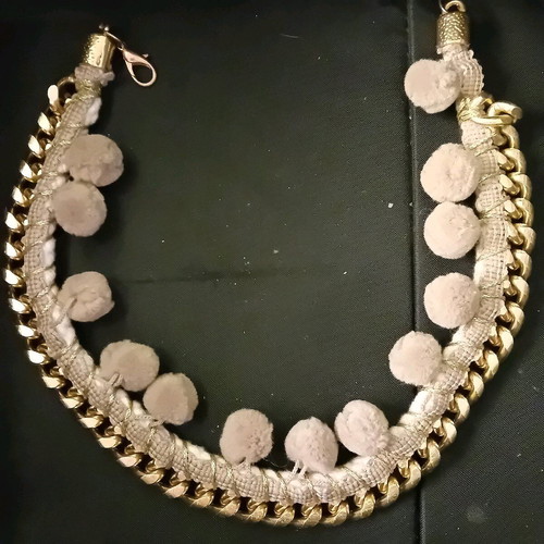 Necklace with chain and tassels like new handmade