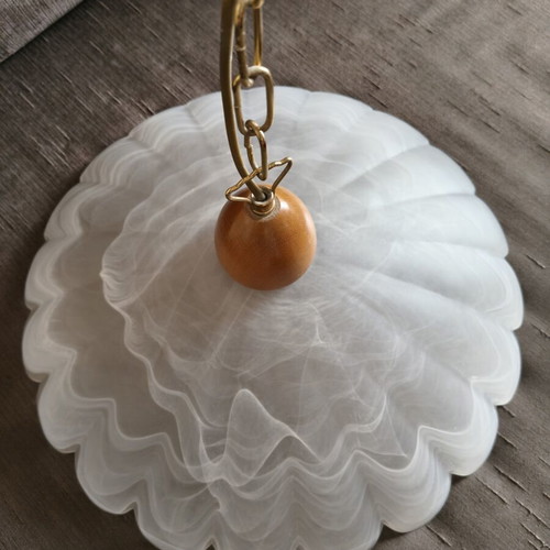 Vintage ceiling pendant light 45cm with swirl glass shade