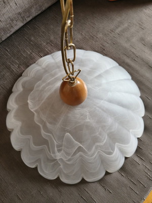 Vintage ceiling pendant light 45cm with swirl glass shade