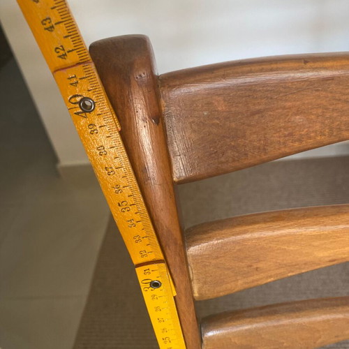 Vintage dining chairs set of 4 used, solid beech and oak wood