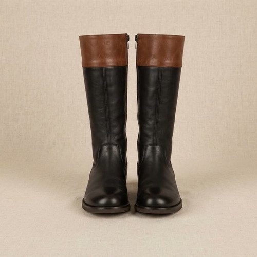 Leather boots like new, classic black and brown, size 37