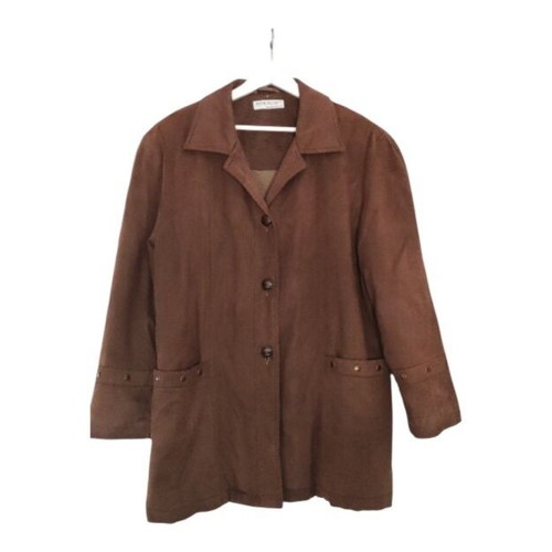 Vintage Panofori suede jacket with studs, like new, brown, XL