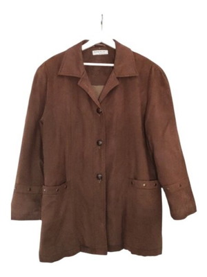 Vintage Panofori suede jacket with studs, like new, brown, XL