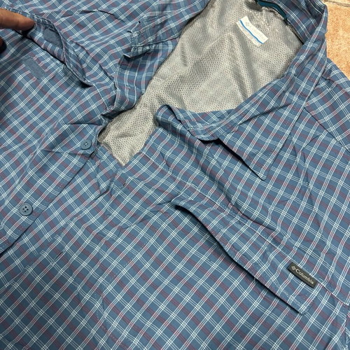Columbia Omni-Shade Plaid Shirt XL like new, blue outdoor