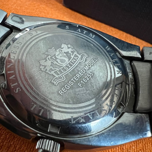 Festina watch used, silver, with day and date display