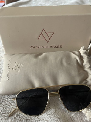 AV Sunglasses new, black and gold modern design