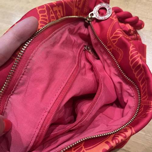 Folli Follie shoulder bag with zipper pouch, pink and orange