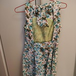 Toi & Moi floral summer dress, size Small, white and turquoise