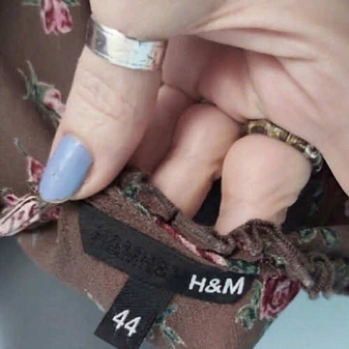 H&M chiffon shirt with floral military print, like new, XL-XXL