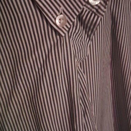 Lacoste striped short-sleeve shirt XL like new, white and blue
