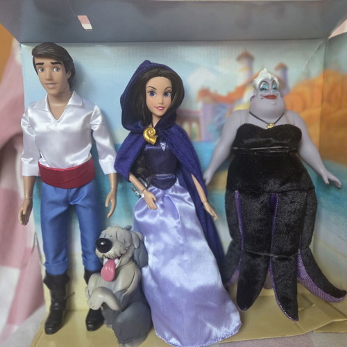 Disney Store The Little Mermaid dolls Eric, Vanessa, Ursula & Max