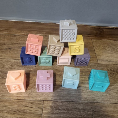 Soft Baby Blocks set of 12 like new with numbers and animals