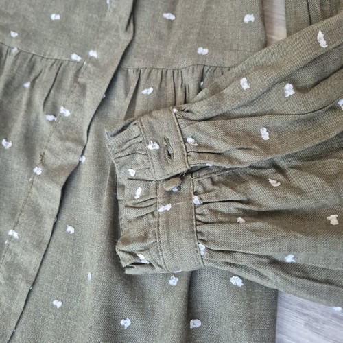 Zara Khaki Green Viscose Dress XS like new